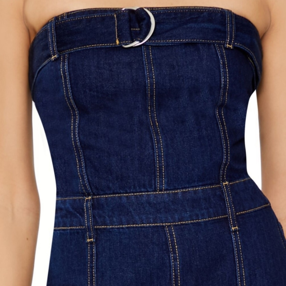 Forever 21 Strapless Denim Jumpsuit Size Small NWT - Picture 3 of 7
